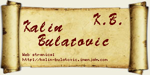Kalin Bulatović vizit kartica
